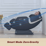 Zero G Black Massage Chair Recliner with Airbag Massage Bluetooth Speaker Foot Roller