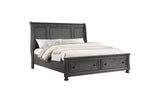 King Modern Style 4PC Bedroom Set Made with Wood & Rustic Gray Finish