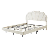 Queen Size Upholstered LED Platform Bed with Storage Ottoman-Velvet