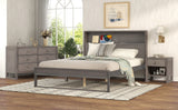 Queen Size Platform Bed with Nightstand and Dresser