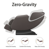 Zero G Brown Massage Chair Recliner with Full Body Airbag Massage Chair with Bluetooth Speaker, Foot Roller Brown