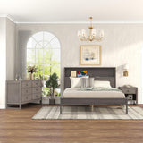 Queen Size Platform Bed with Nightstand and Dresser