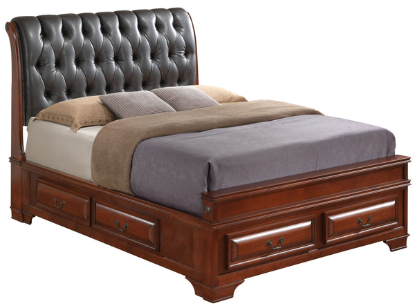 Queen Storage Bed with Oak finish