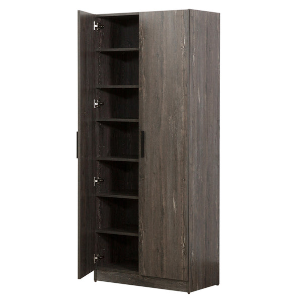Grey Farmhouse Shoe Cabinet with Six Shelves