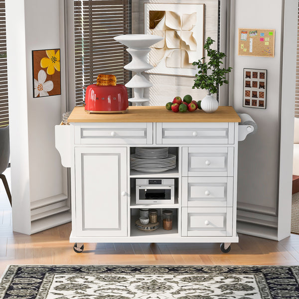 Kitchen cart rolling mobile island with storage