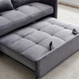 Twins Pull Out Sofa Bed Grey Velvet