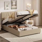 Queen Upholstered Platform Bed with Lifting Storage