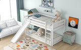 Twin over Twin Bunk Bed with Convertible Slide and Ladder