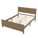 Wood Platform Bed Frame with Headboard
