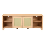 64.4" Rattan TV Stand for 65/70 inch TV Living Room Storage Console Entertainment Center