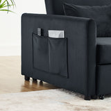 Convertible Sofa Bed, 3-in-1 Versatile Velvet Double Sofa