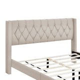 Queen 4-Piece Bedroom Set Platform Bed with Two Nightstands and Storage Bench