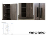 Grey Farmhouse Shoe Cabinet with Six Shelves