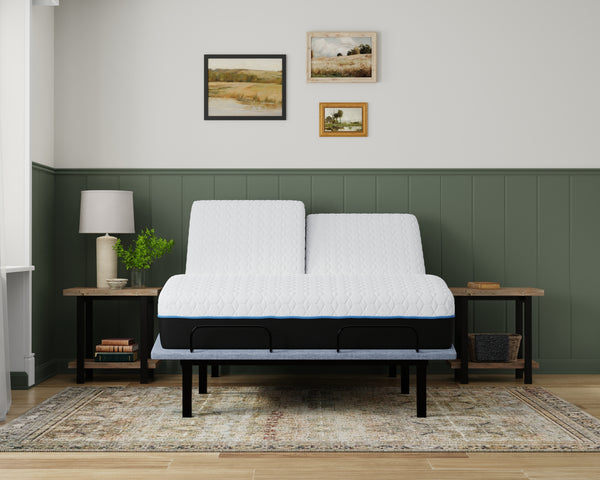 Copper Lux 14' Split Top Queen Plush Memory Foam Mattress With Phase Change Cooling Fabric