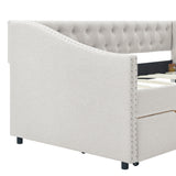 Twin Size Daybed with Drawers Upholstered