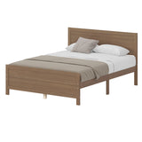Wood Platform Bed Frame with Headboard