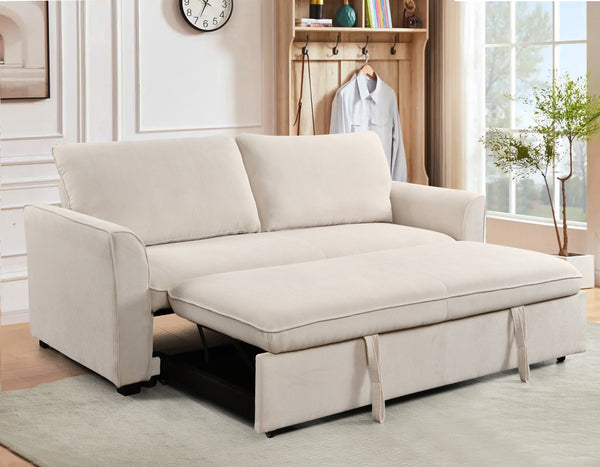 Sleeper Sofa Bed, Modern Fabric Loveseat Futon Sofa Couch w/Pullout Bed