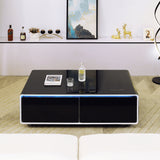 Black Smart Coffee Table Fridge