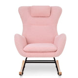 Rocking Chair - with rubber leg and cashmere fabric, suitable for living room and bedroom
