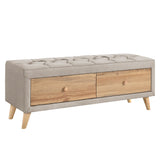 Queen 4-Piece Bedroom Set Platform Bed with Two Nightstands and Storage Bench