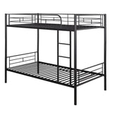 Twin Over Twin Metal Bunk Bed (Black)