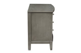 Nightstand Gray Finish Birch Veneer Nickel Hardware