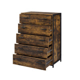 Rustic Oak & Black Finish Dresser