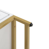 2 drawer nightstand - White Mirrored Nightstandwith Gold Legs