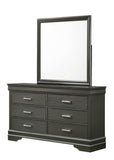 Queen 5 Pc Tufted Upholstery LED Bedroom set