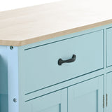 Kitchen Island Cart with 4 Door Cabinet and Two Drawers