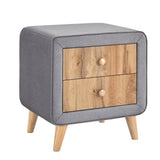 Queen Size Upholstered Platform Bed with Two Nightstands and Storage Bench