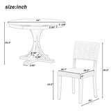5-Piece Retro Round Dining Table Set