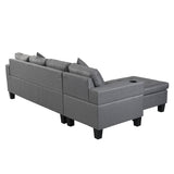 Sofa Set for Living Room with L Shape Chaise Lounge with cup holder