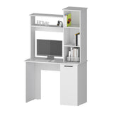 Grant White 3-Tier Storage Shelves Computer Desk