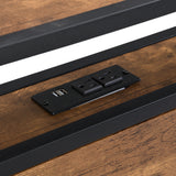 Queen Size  Metal Platform Bed Frame with Wooden Headboard and Footboard
