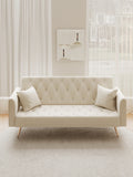 Love seat sofa, American retro beige velvet