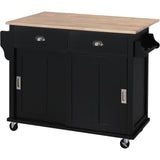 Kitchen Island Cart Concealed sliding barn door adjustable height