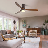 Indoor Low Profile Ceiling Fan with LED Light and Remote Control
