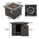 SQUARE FIRE PIT - 40000 BTU.