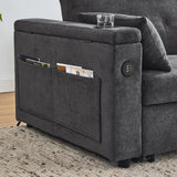 Pull-Out Sleeper Sofa Bed Double Seat Recliner Sofa Bed