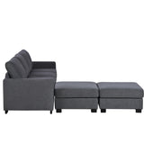 3 Piece U shaped Sofa with Removable Ottomans