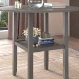 Farmhouse 3 Piece Round Counter Height Kitchen Dining Table Set