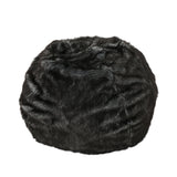 Modern Faux Fur 3 Foot Bean Bag, Black and White