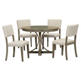 5-Piece Retro Round Dining Table Set