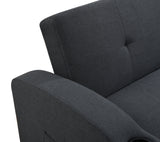 Pull Out 3 in 1 Convertible Modern Sofa Sleepert, Cup Holders, Pillows and Pockets