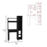 2 Piece Office Set, Bookcase + Desk, Black