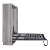 Full Size Grey Murphy Bed folds into cabinet