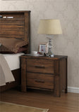 Wood Nightstand with 2 Drawers in Brown