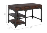 Writing Desk, Espresso Oak Finish & Antique Black