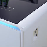 Smart Table Fridge, Multifunctional Coffee Table, Tempered Glass Table Top and Back Storage